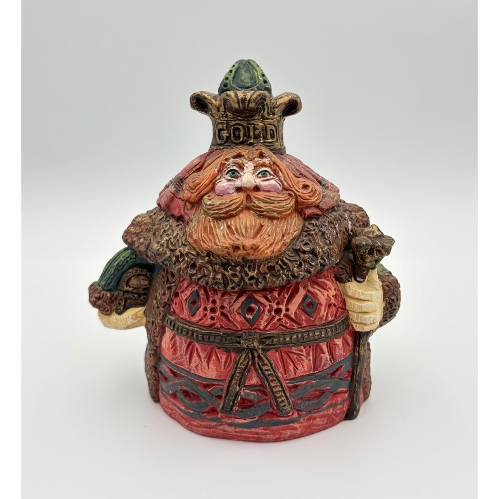 Department 56 We Three Kings Wise Man Gold Ceramic Candle Jar Lid Vintage